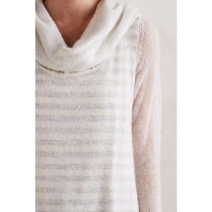 Anthropologie Moth Layered Striped Cowl Neck Sweater Alpaca Blend Size XS